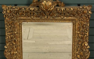 Gilt Carved Napoleonic Eagle Crested Mirror