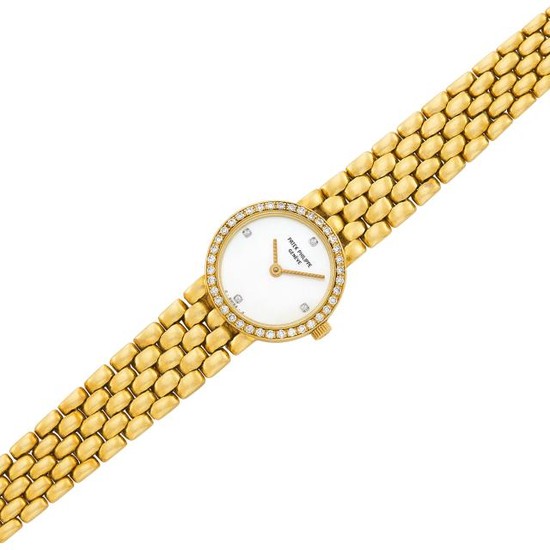Gold, Mother-of-Pearl and Diamond Wristwatch, Patek Philippe