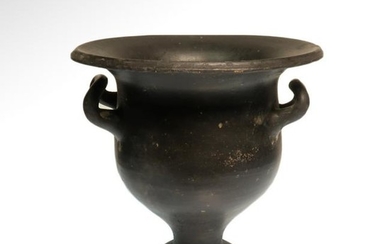 Greek Gnathian Black Glazed Bell-Krater, c. 4th Century