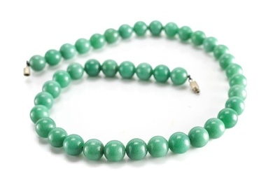 Green Aventurine Gemstone beaded necklace Choker 12.5mm beads 20.5in.