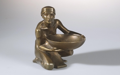 Gustav Gurschner, an ashtray, kneeling servant (slave), model number: 502, Vienna, 1903/04