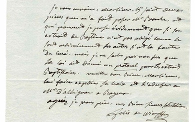 HISTORY - WIMPFEN Félix (1744 - 1814) - Autograph letter signed