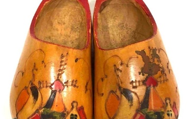 Hand Carved/Painted Dutch Wooden Clogs