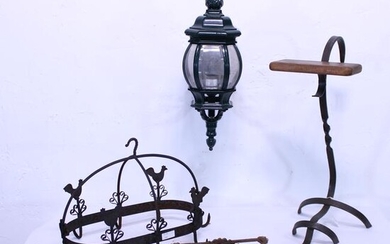 Hanging Pot Rack, Welcome Bell, Lamp & Stand