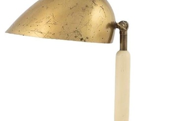 Harald Notini, Böhlmarks, Swedish Modern, Desk Lamp, Brass, Wood, Sweden, 1930s