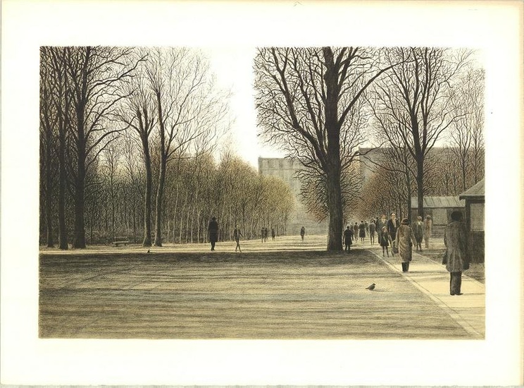 Harold Altman - Luxembourg Gardens - 1970 Lithograph 22" x 30"
