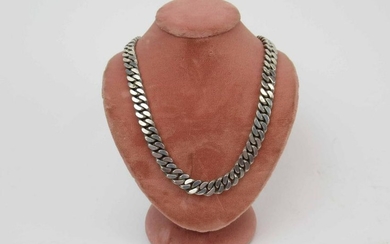 Heavy Sterling Silver Curb Link Necklace