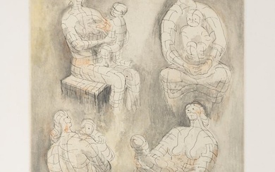 Henry Moore (British, 1898-1986) Four Mother and Child Studies, 1976