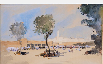 Hercules Brabazon Brabazon, (British, 1821-1906) - The Walls of Oudjar, Morocco