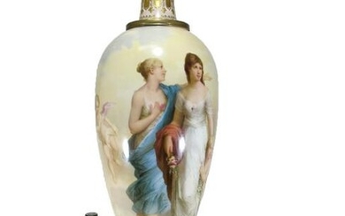 Huge Antique Royal Vienna porcelain urn