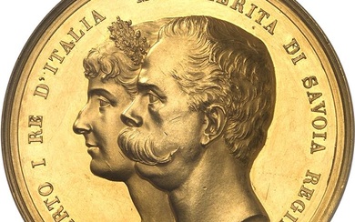 ITALIE - ITALY Umberto I (1878-1900). Médaille d’Or, accession au...