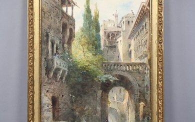 Italian School (Sala) - Venetian Canal Scene, 1879