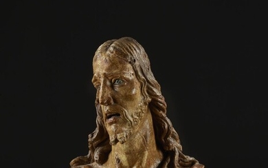 Italie du Sud, fin du XVIe siècle Ecce Homo Sculpture en bois polychrome