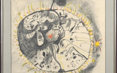 JOHN OLSEN (born 1928) (Heart) 1965 pastel and charcoal on paper