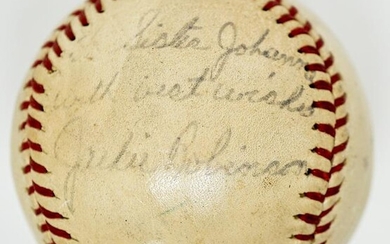 Jackie Robinson Single Signed Baseball