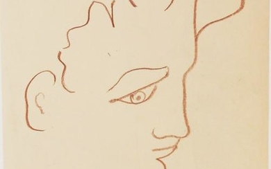 Jean Cocteau (1889-1963) Brown Pencil Drawing
