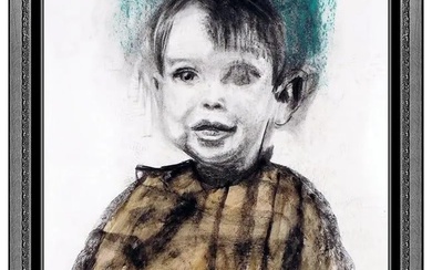 Jim Dine Portrait Original Watercolor Painting Signed Art