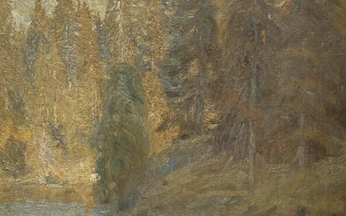 Johannes Grenness (b. Drammen 1875, d. Copenhagen 1963) Landscape. Signed Johannes Grenness. Oil on canvas. Visible size 35.5×3.5 cm. Frame size 45×49 cm. Framed. This lot is subject to Artist's Royalty. Artist’s Royalty In accordance with...