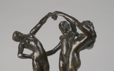 Joseph BERNARD (1866-1931) Danse des roses Bronze à patine brune. Signé J. Bernard. Porte le...