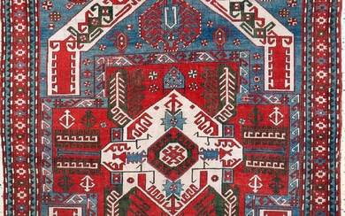 Kazak'Kasim-Ushak' antique, Caucase, 19ème siècle,laine sur laine, env. 230 x 160 cm, EHZ : 3(restauré)
