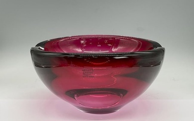 Kosta Boda Cranberry Glass Bowl