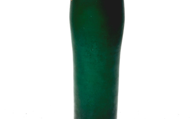 LARGE VASE IN OPAQUE GREEN BLOWN GLASS.