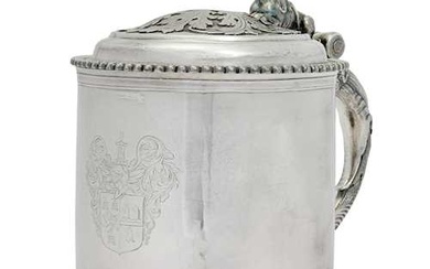 LIDDED TANKARD London, 1686/87, with probably later additions. Unidentified Maker's mark YT.