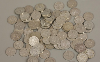 LOTTO DI LIRE ITALIANE composto da varie monete da una lira in alluminio di...