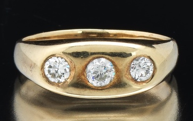 Ladies' Gold and Three Diamond Ring