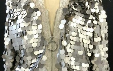 Large Cascading Silver Sequin Jacket