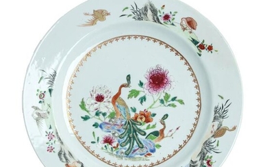 Large Chinese porcelain 'birds' plate, Qianlong