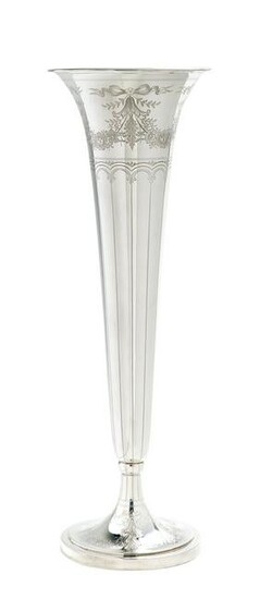 Large Gorham Sterling Silver Trumpet Vase