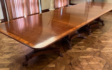 Large Regency Style Mahogany Dining Table