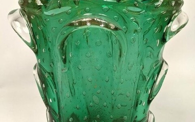 Large Seguso Style Art Glass Murano Vase. Internal Bub