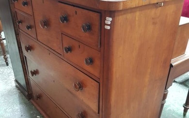 Late 19th Century Cedar Chest of Eight Drawers, with rounded corners (missing feet)