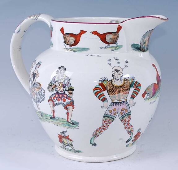 A Victorian Elsmore & Forster Pottery harlequin jug