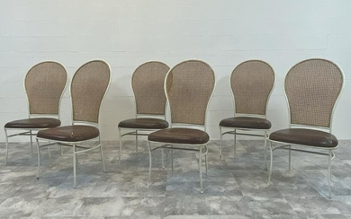MILO BAUGHMAN CANE BACK DINING CHAIRS