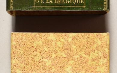 Map case with inscription "Carte/ de la Belgique/ par Ferrarris [sic]/ 14 à 25". [Early...
