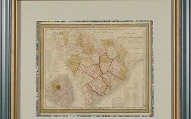 Map of South Carolina with Charleston inset