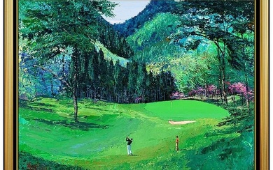Mark King Original Acrylic Painting On Canvas Signed Golf Sports Art Large Oil