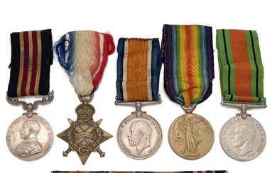 Medals (5) of 24486 Gunner William Powis M.M. R.F.A. Militar...