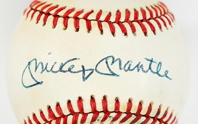 Mickey Mantle Signed Hand Painted Baseball