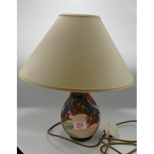 Moorcroft Red Tulip Lamp Base & Shade: silver line seconds, ...