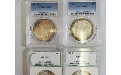 Morgan Silver Dollar 1878S-1886-1890-1901O