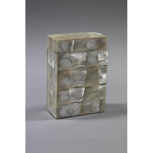 Mother of pearl card case, sandlewood interior, approx 11cm ...