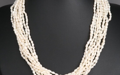Multi-Strand Pearl Torsade Necklace with 14K Clasp