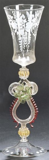 Murano Glass with floral decoration.