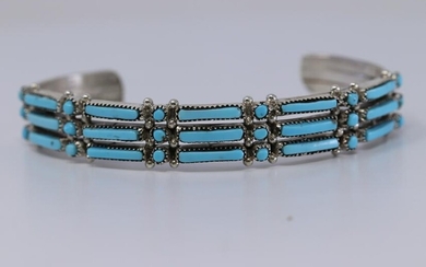 Native American Zuni Handmade Turquoise Bracelet By