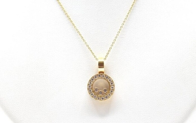 Necklace and charm in 18 ct yellow gold signed and numbered CHOPARD set with 21 brilliants +/- 0.75 ct - 9 g (44 cm)