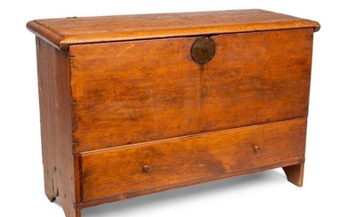 New England Pine One Drawer Blanket Chest.